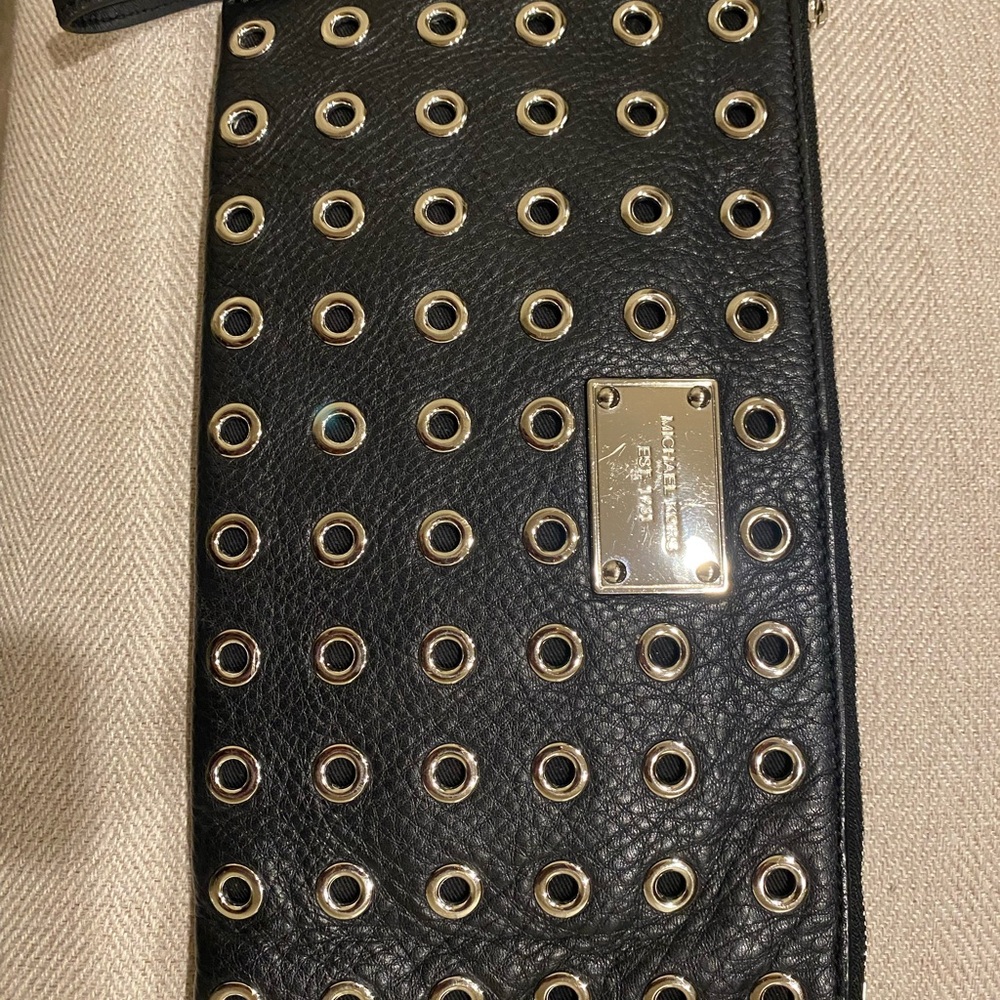 Michael Kors Black Studded Clutch